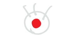 Lógó Fuji TV sjónvarpsstöðvarinnar sem er viðskiptavinur g-events.