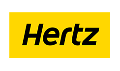 The logo of Hertz car rental which is g-events dmc | pco client.